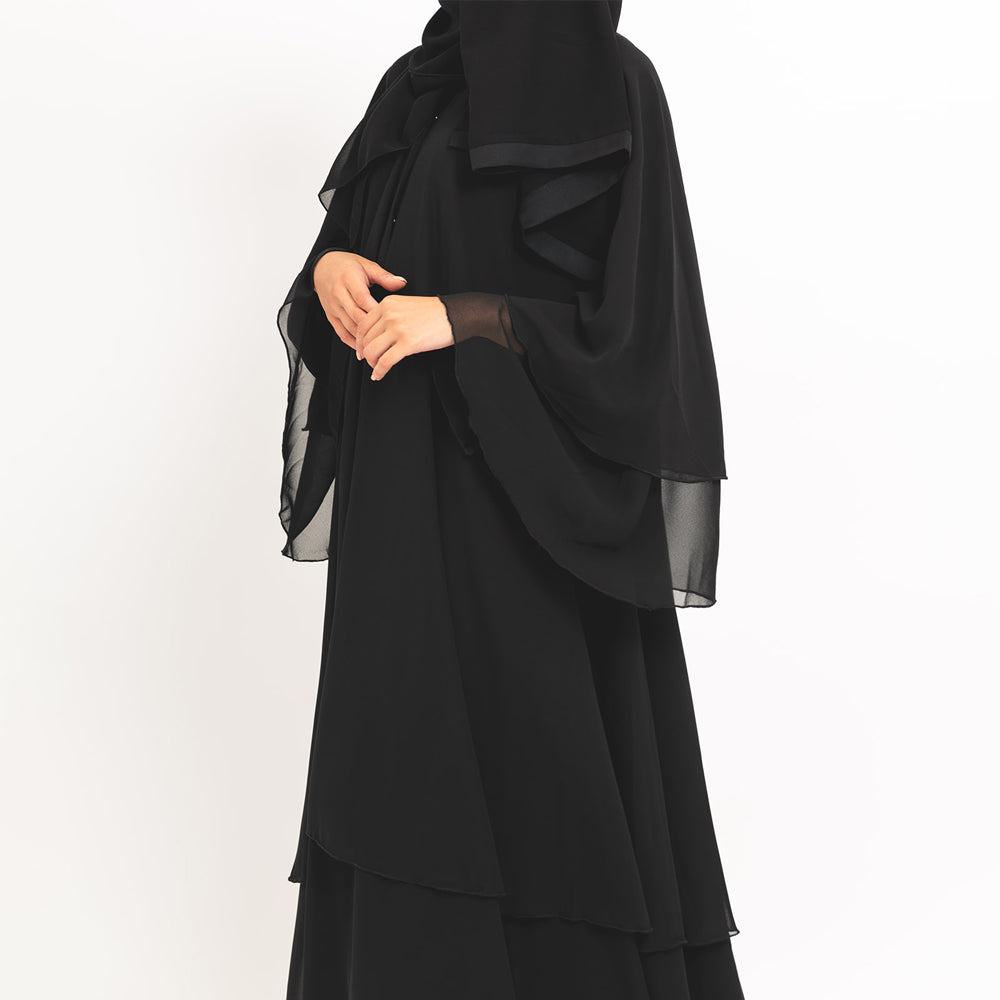 Abaya évasée noire