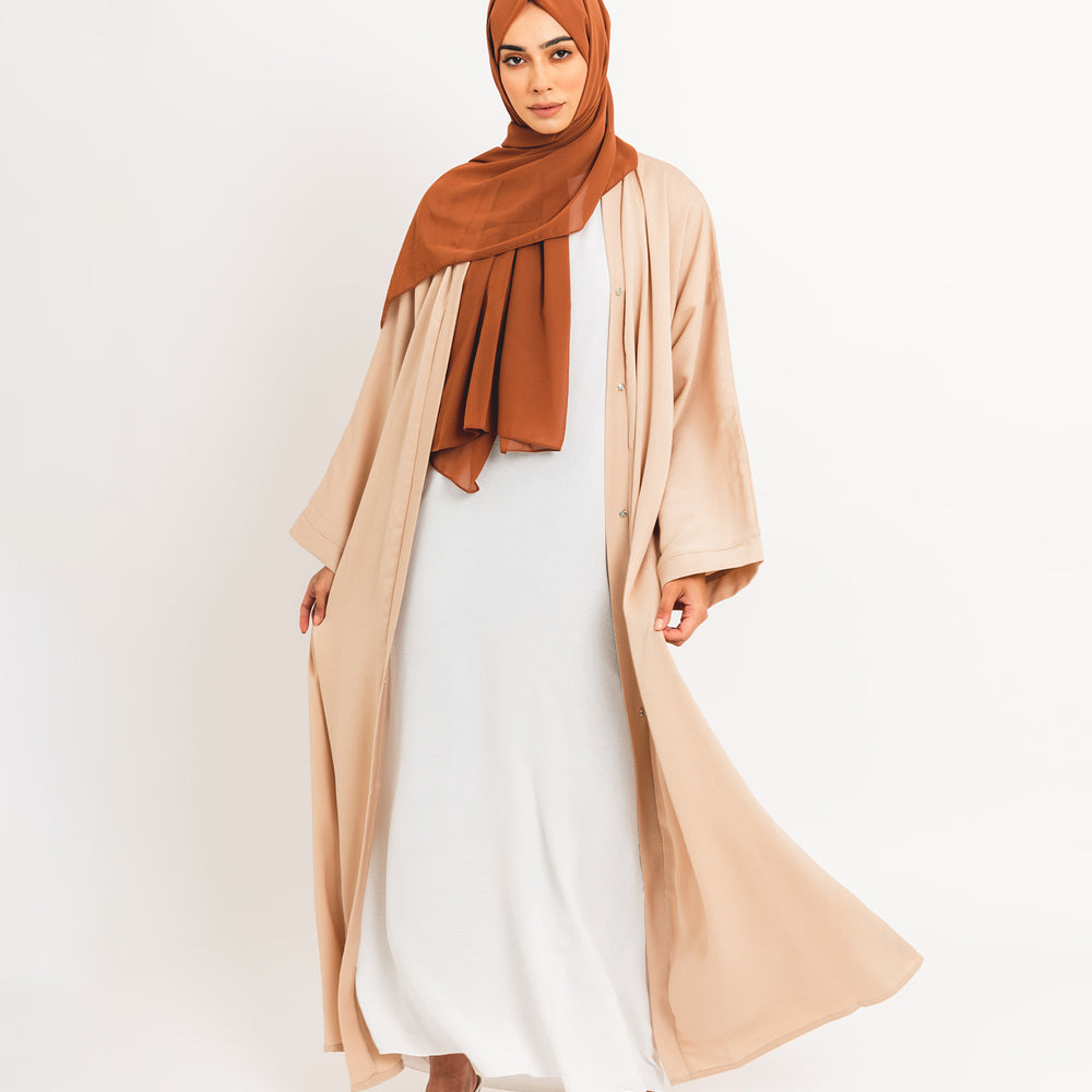 Abaya ouverte essentielle crème