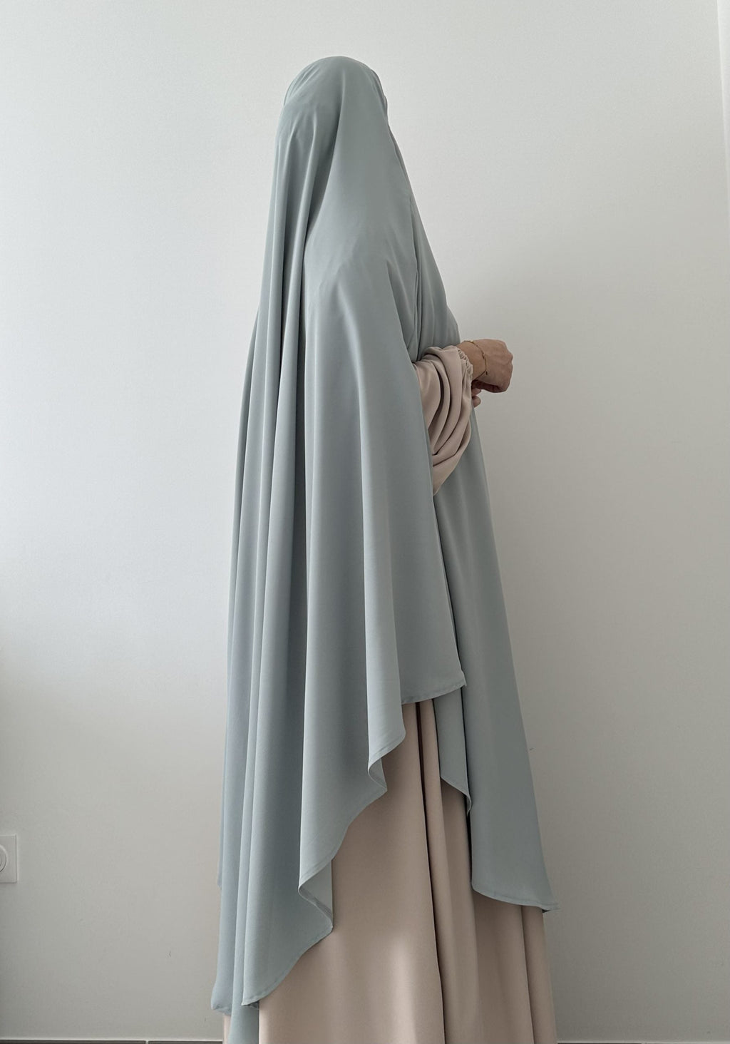 Maxi Khimar A Fentes Soie De Medine